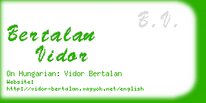 bertalan vidor business card
